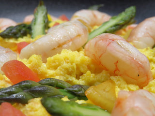 REVUELTO DE ESPÁRRAGOS Y LANGOSTINOS