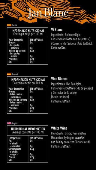 CLOS PONS Jan Blanc 2022 750ml - pons1945.com
